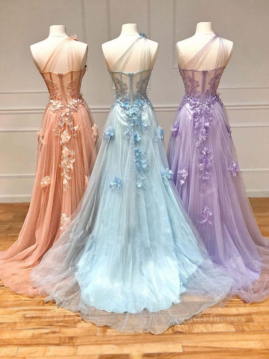 Prom Dresses For Teens Long, Unique sweetheart neck tulle lace long prom dress A line evening dress