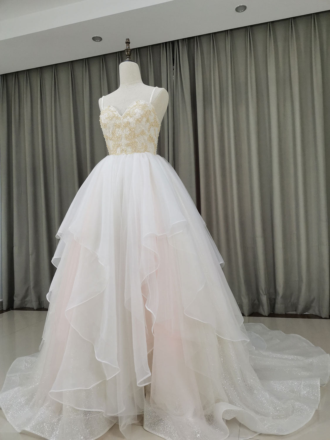 Formal Dresses Cheap, Unique Sweetheart Neck Tulle Long Prom Dresses, Tulle Graduation With Beading Sequin