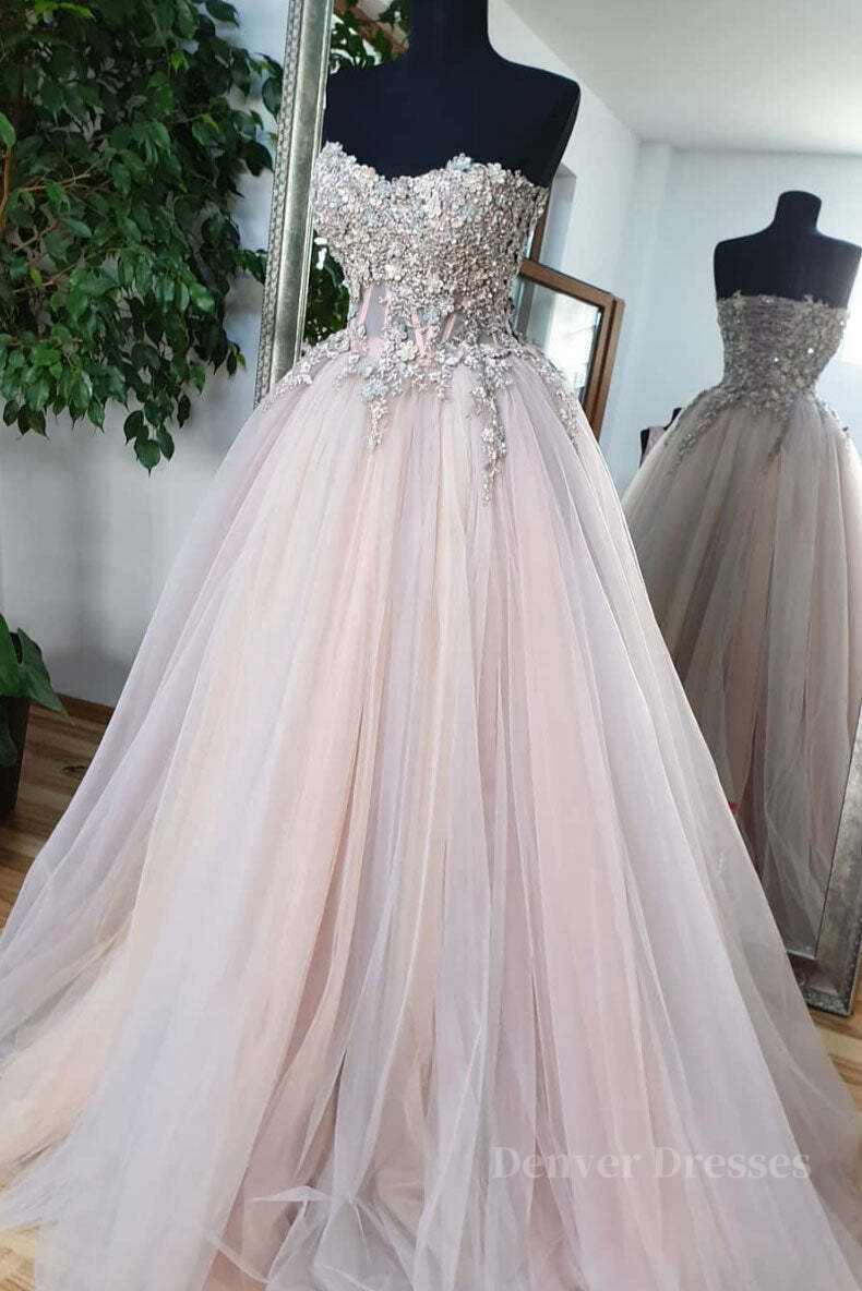 Party Dresses Shop, Unique sweetheart tulle lace formal dress tulle lace evening dress