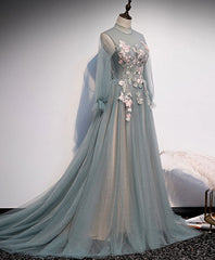 Bridesmaid Dresses 2027, Unique Tulle Lace Long Prom Dress Tulle Lace Formal Dress