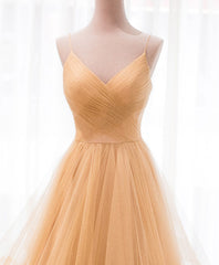 Bridesmaid Dresses Mismatched Colors, Unique V Neck Tulle A-Line Long Prom Dress Tulle Formal Dress