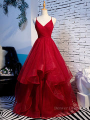 Bridesmaid Dresses Chiffon, V Neck Burgundy Prom Dresses, Wine Red V Neck Formal Evening Dresses