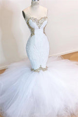 Wedding Dress Fits, White Lace Mermaid Sweetheart Simple Wedding Dresses for Sale