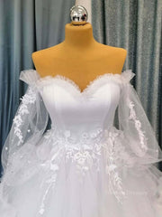 Homecoming Dress Styles, White sweetheart neck tulle long prom gown, white evening dress