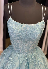 Bridesmaid Dresses Burgundy, Blue Lace Long Prom Dresses, A-Line Formal Evening Dresses